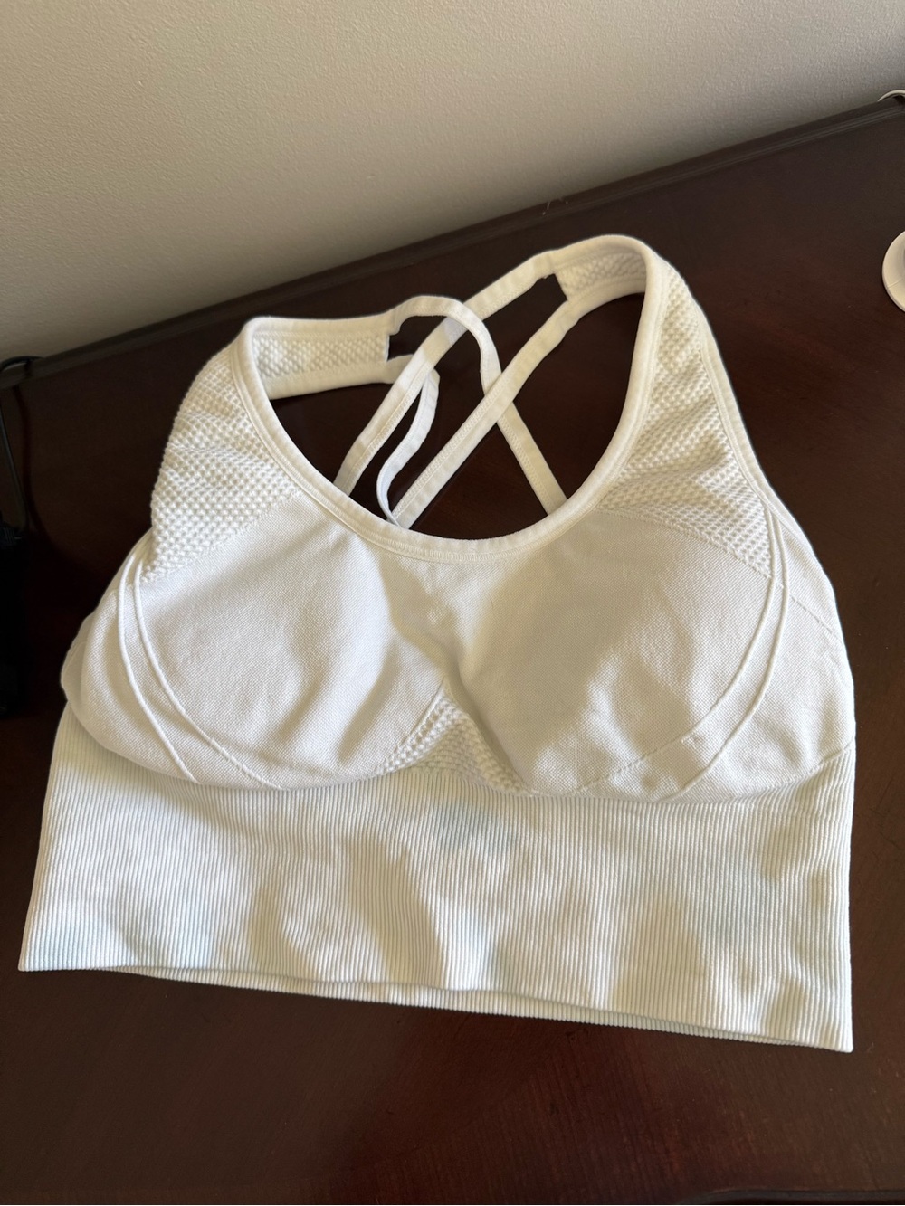 Velocity White Crisscross Strappy Sports Bralette